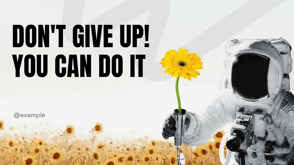 Don't give up blog banner template, editable text