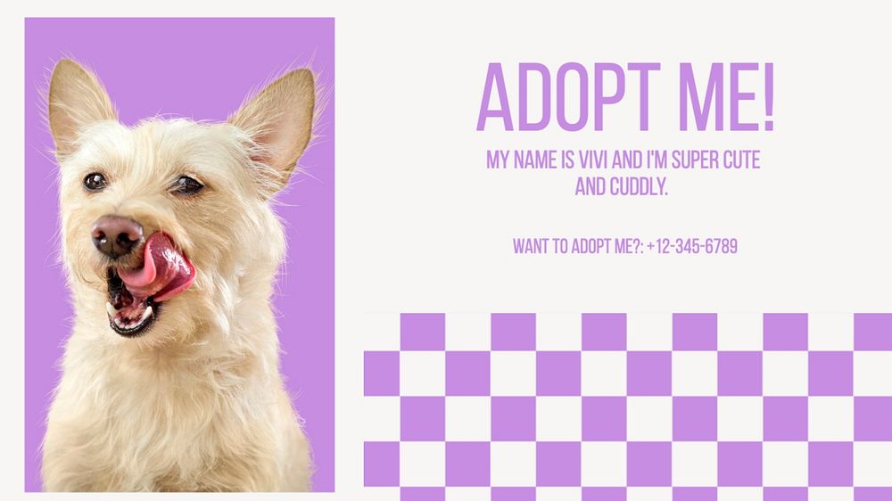 Pet adoption blog banner template, editable text