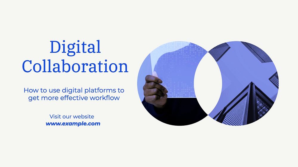 Digital collaboration blog banner template, editable text