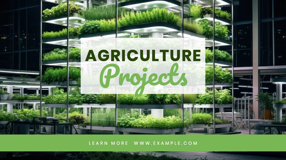 Agriculture projects blog banner template, editable text