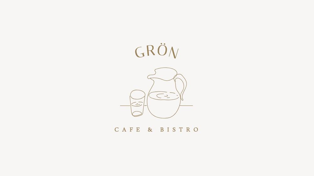 Cafe logo template, editable business branding text and design