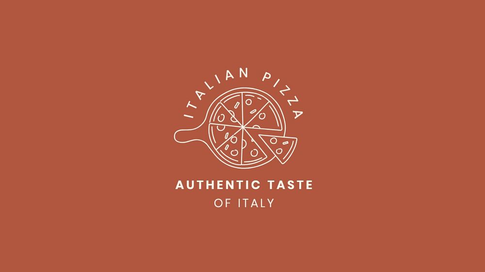 Gourmet Italian pizza logo template, editable business branding text and design