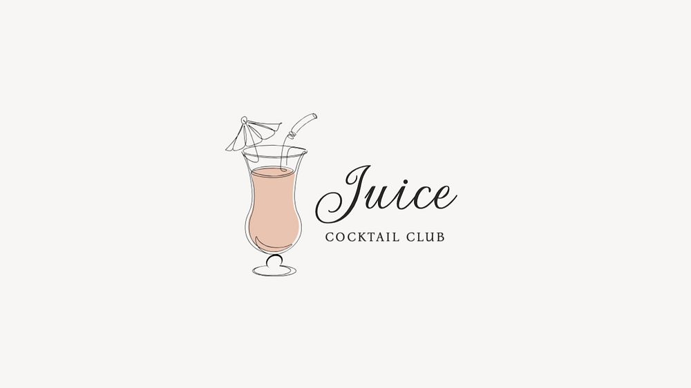 Cocktail club logo template, editable business branding text and design