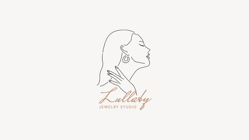 Jewelry studio logo template, editable business branding text and design