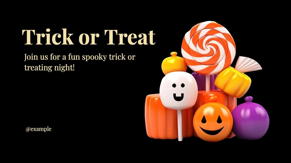 Trick or treat blog banner template, editable text