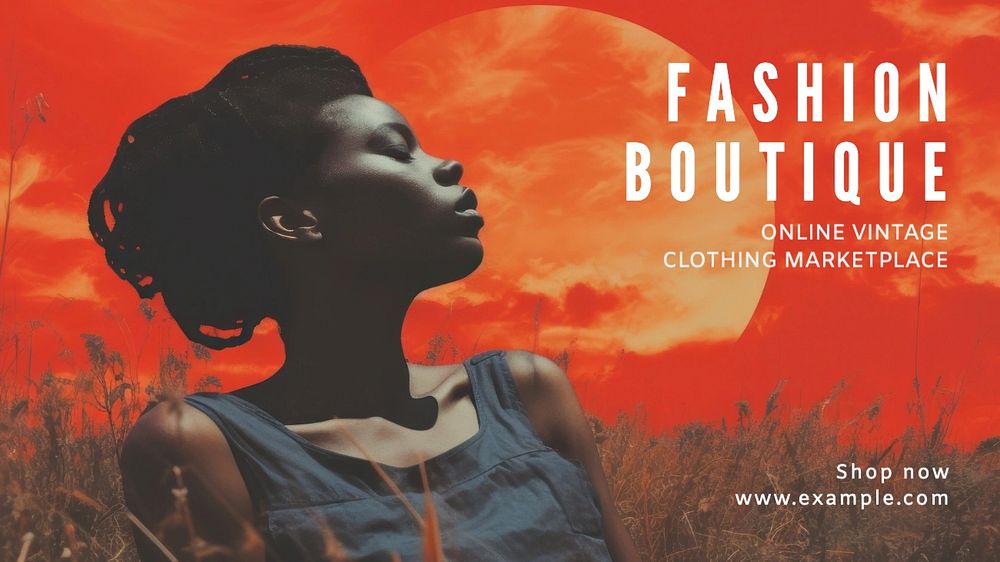 Fashion boutique blog banner template, editable text