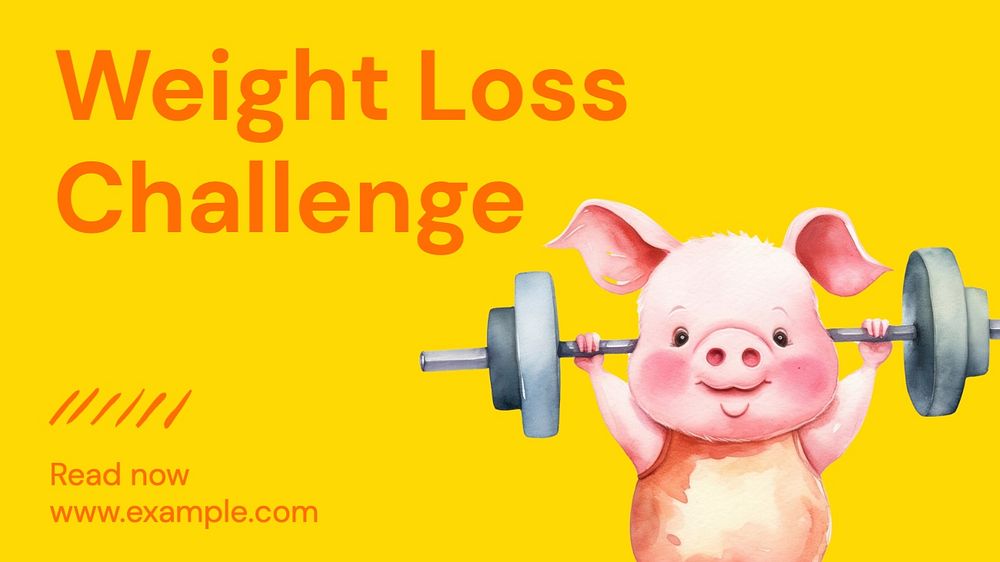 Weight loss challenge blog banner template, editable text