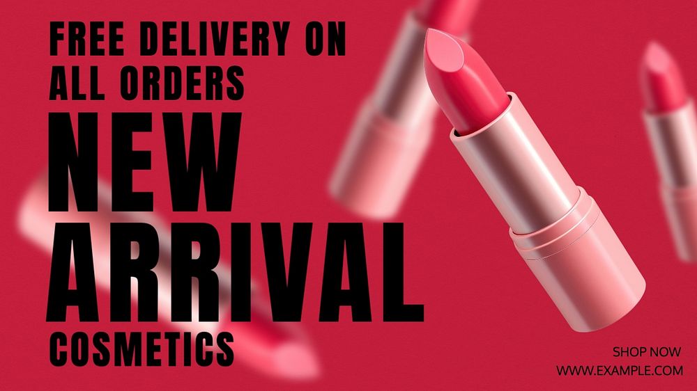 New arrival cosmetics blog banner template, editable text