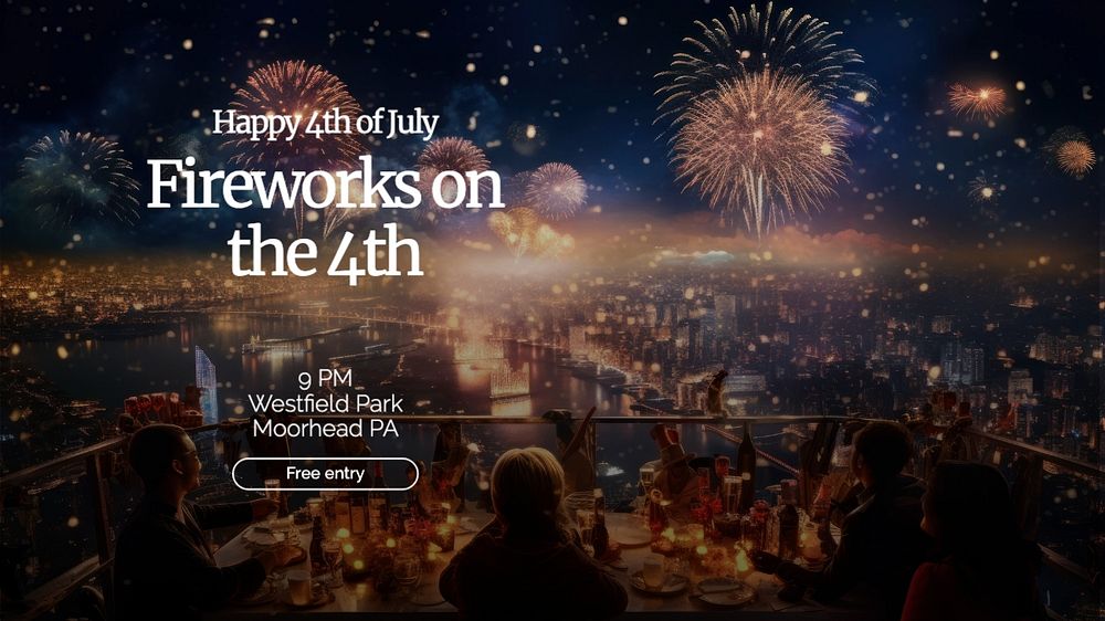 4th of July blog banner template, editable text