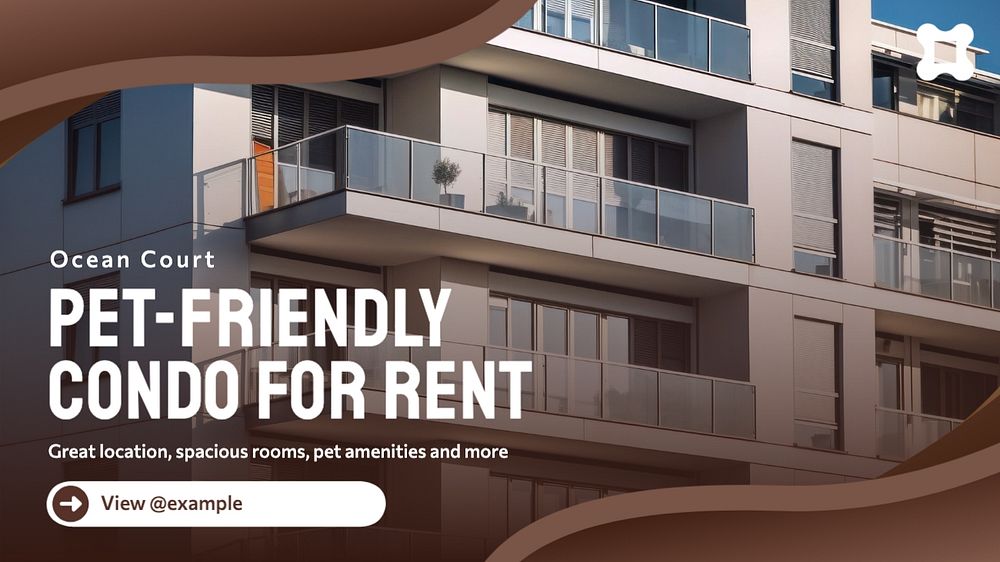 Pet-friendly condo  blog banner template, editable text