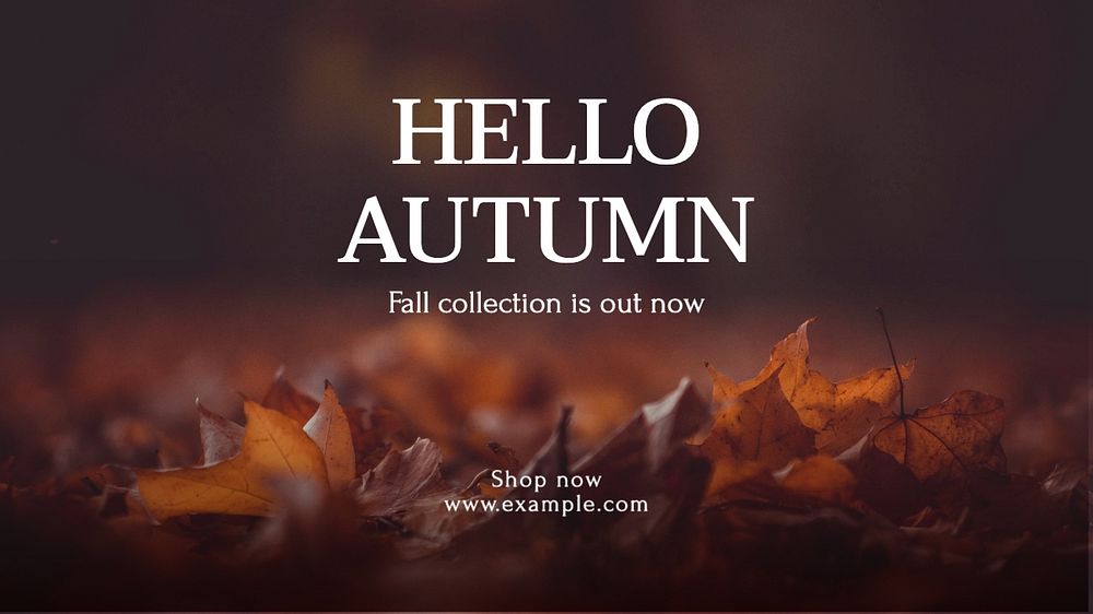 Fall collection blog banner template, editable text