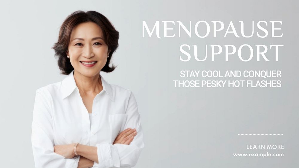 Menopause support blog banner template, editable text