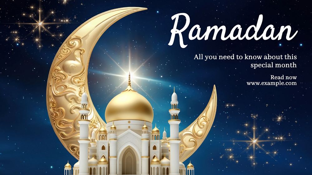 Ramadan blog banner template, editable text