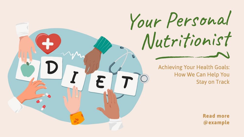 Nutritionist blog banner template, editable text