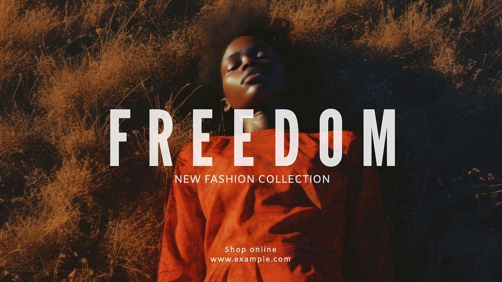 Freedom fashion blog banner template, editable text