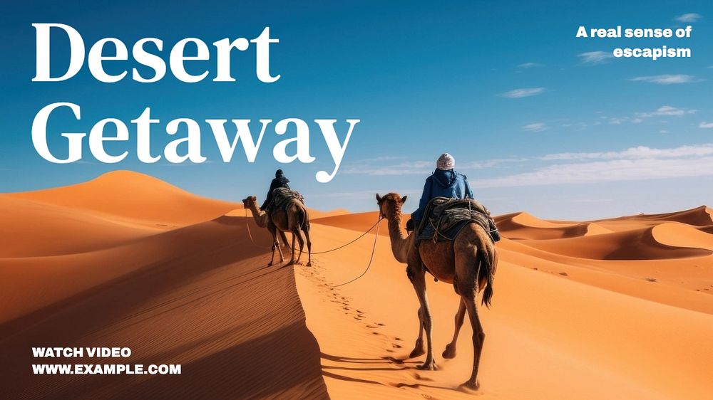 Desert getaway blog banner template, editable text