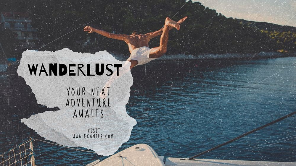 Wanderlust  blog banner template, editable text