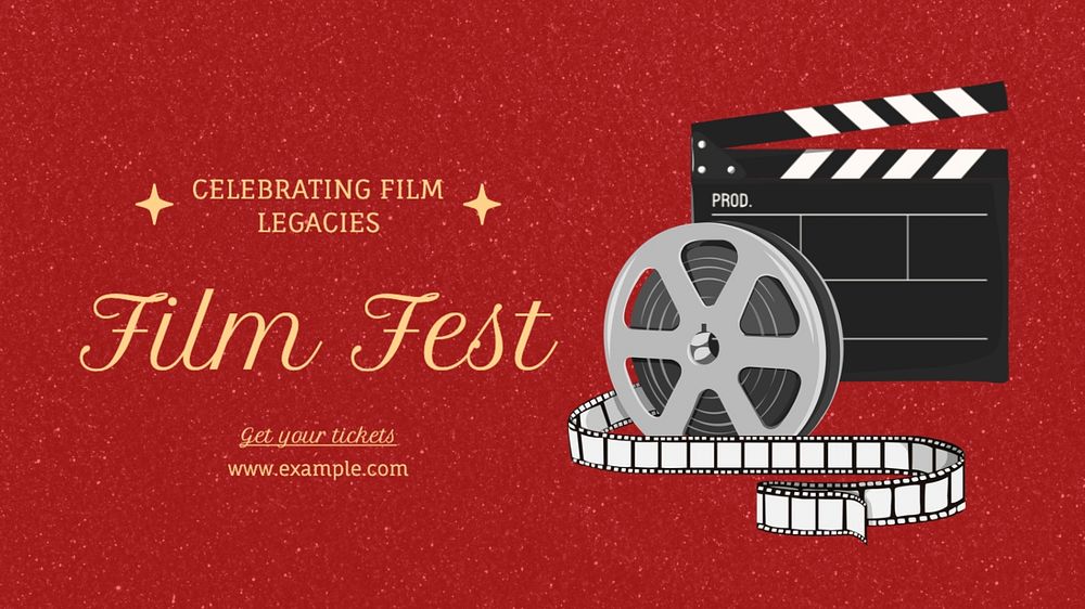 Film fest blog banner template, editable text