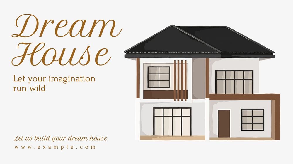 Dream house blog banner template, editable text