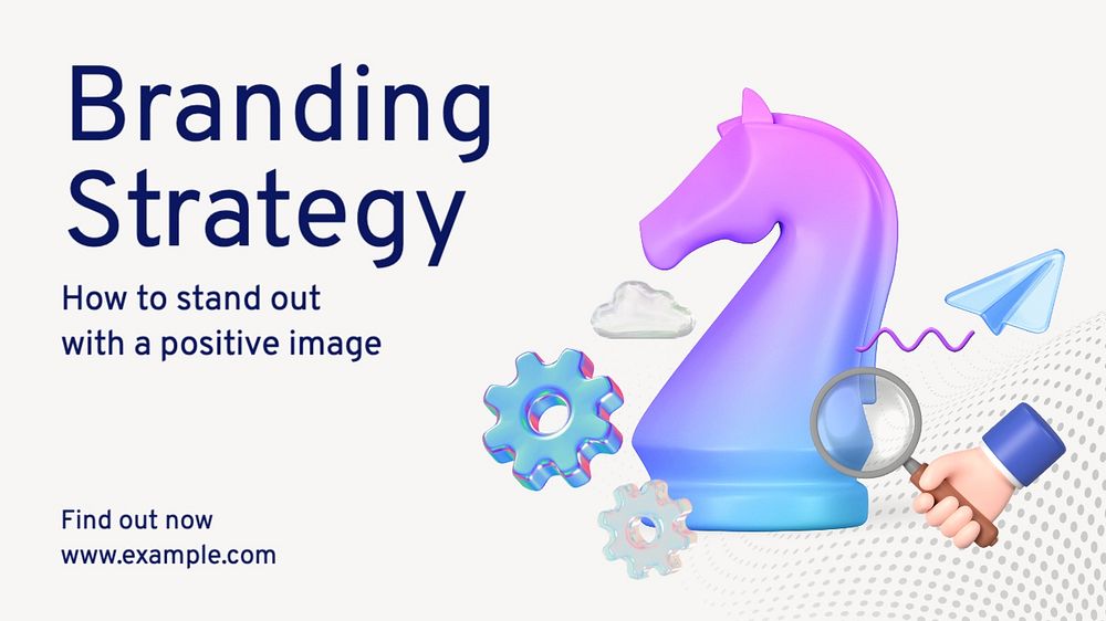 Branding strategy blog banner template, editable text