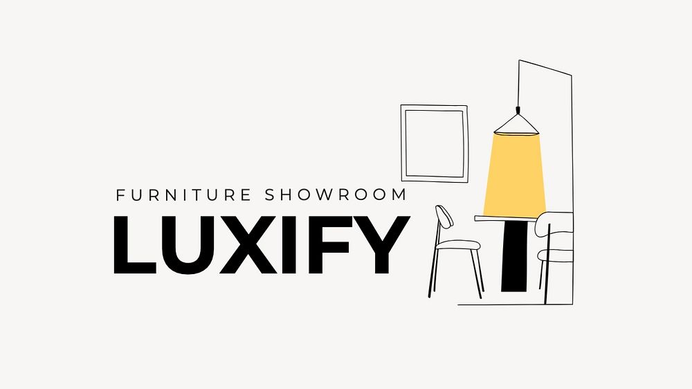 Furniture shop logo template, editable business branding text and design