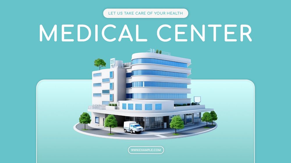 Medical center blog banner template, editable text