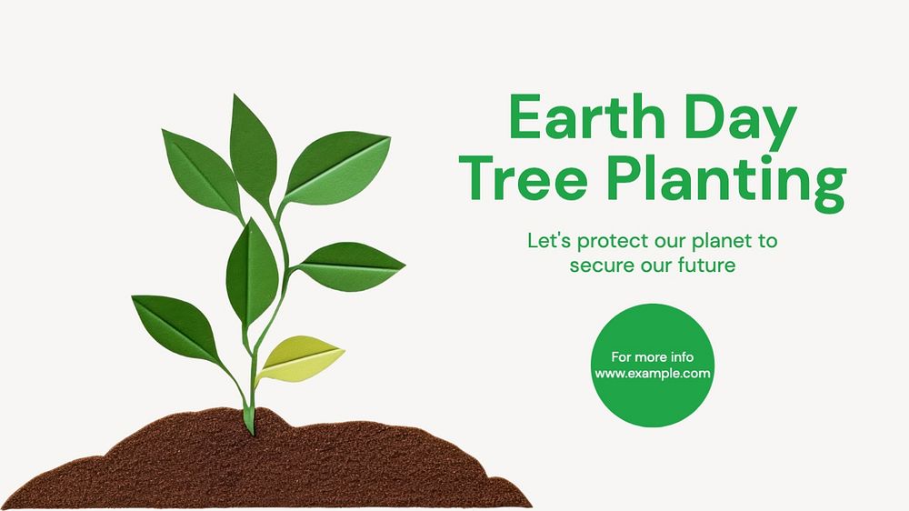 Earth day & tree blog banner template, editable text