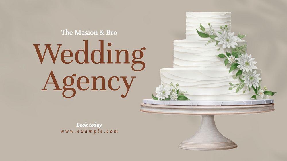 Wedding agency blog banner template, editable text