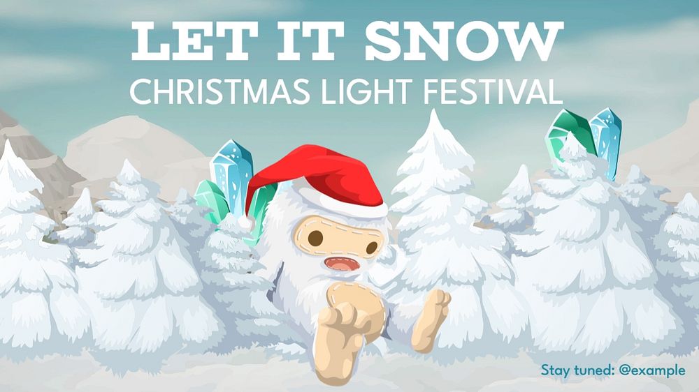 Let is snow blog banner template, editable text