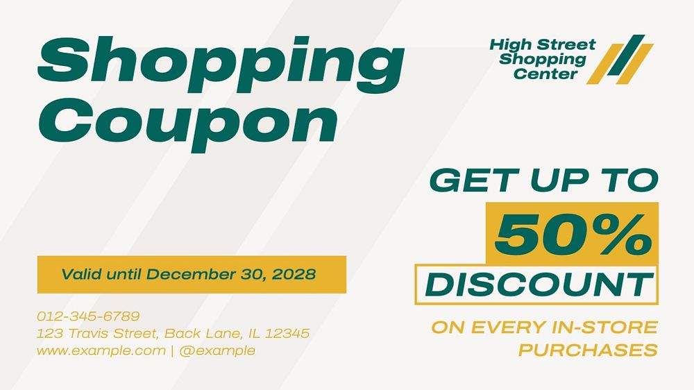 Shopping coupon template