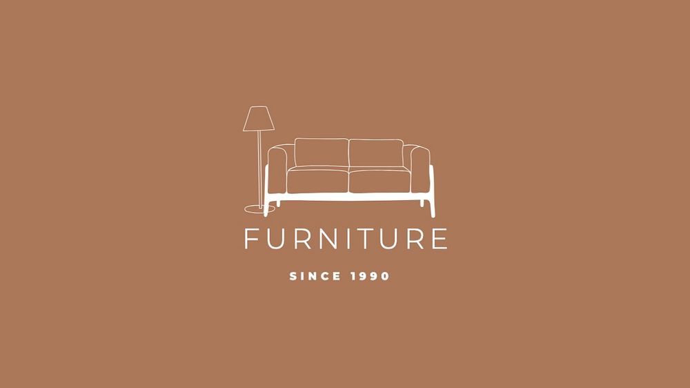 Furniture logo template, editable business branding text and design