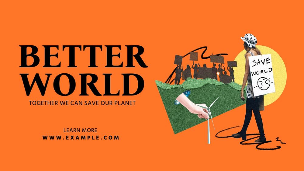 Better planet blog banner template, editable text