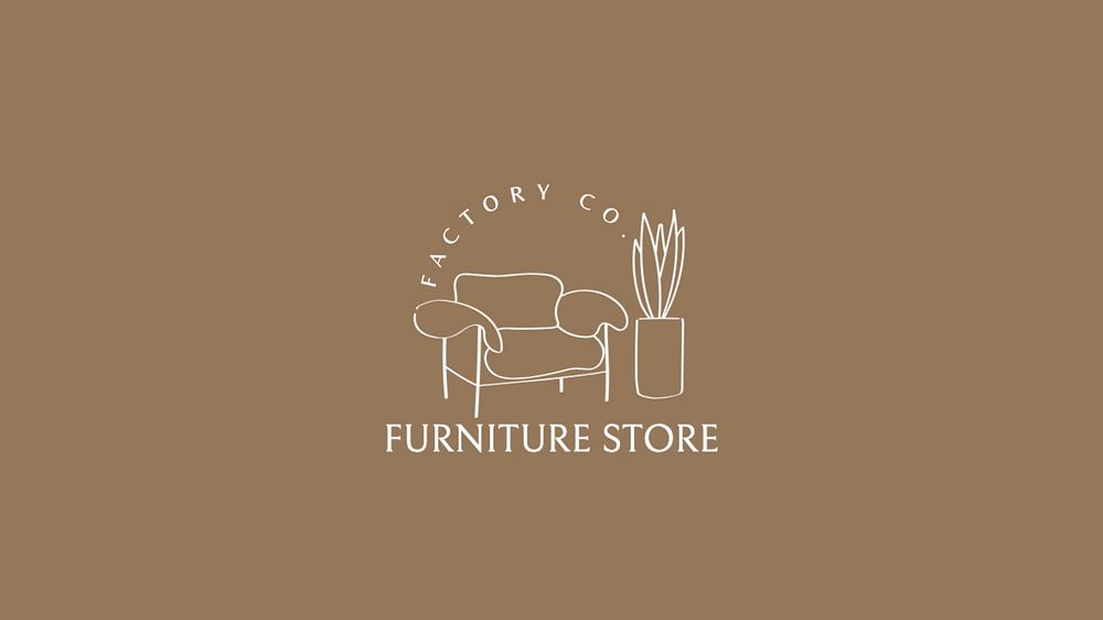 Furniture store logo template, editable business branding text and design