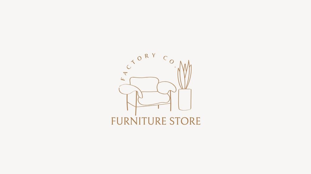 Furniture store logo template, editable business branding text and design