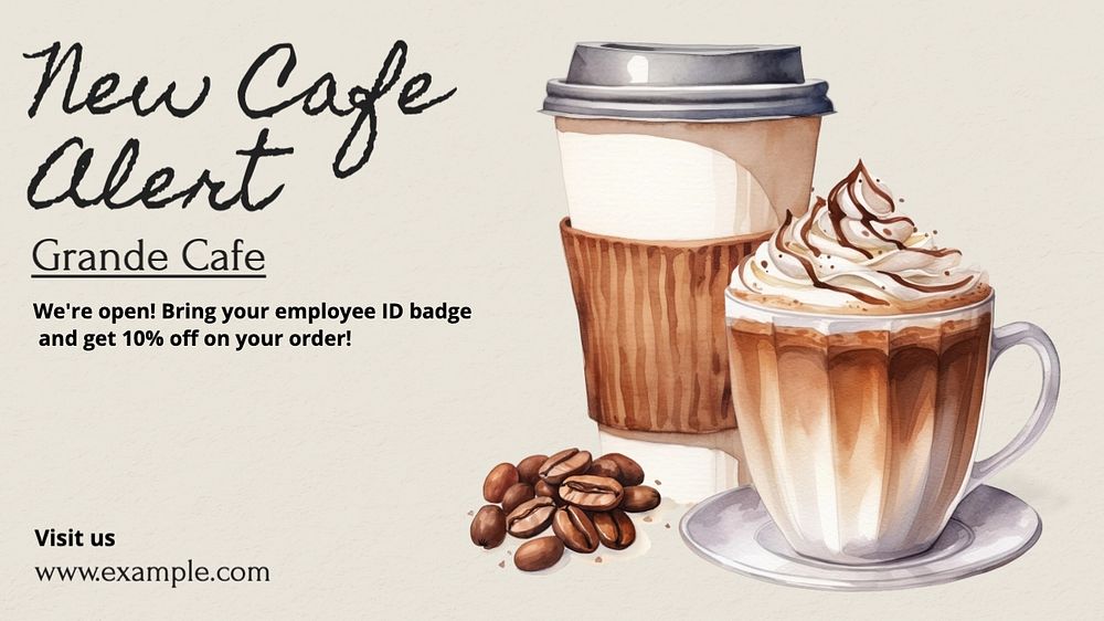 New cafe blog banner template, editable text