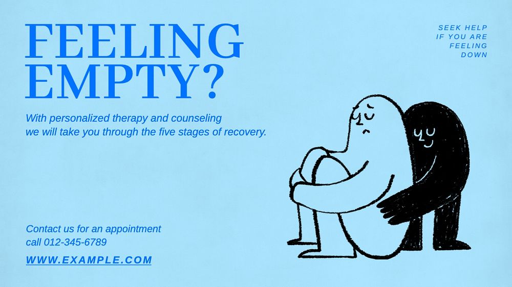 Feeling empty blog banner template, editable text