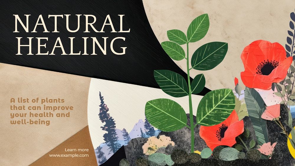 Natural healing blog banner template, editable text