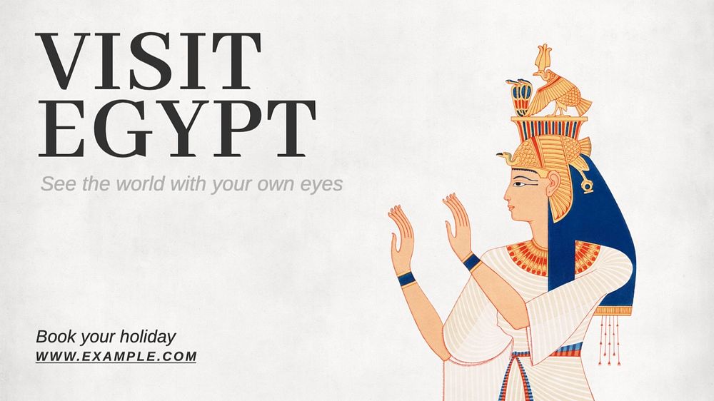 Visit Egypt blog banner template, editable text