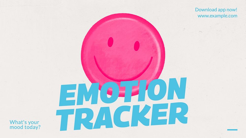 Emotion tracker blog banner template, editable text