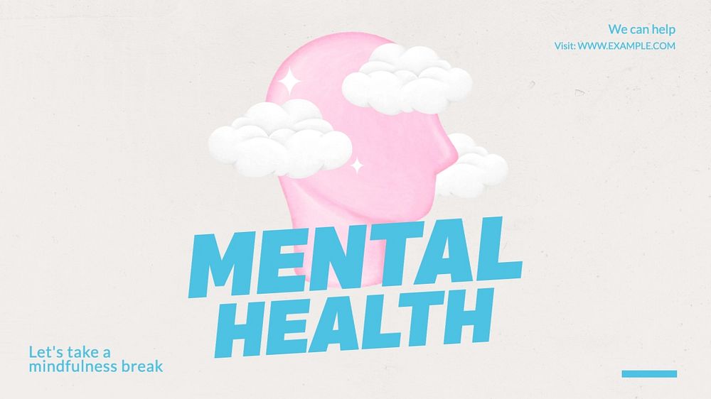 Mental health blog banner template, editable text