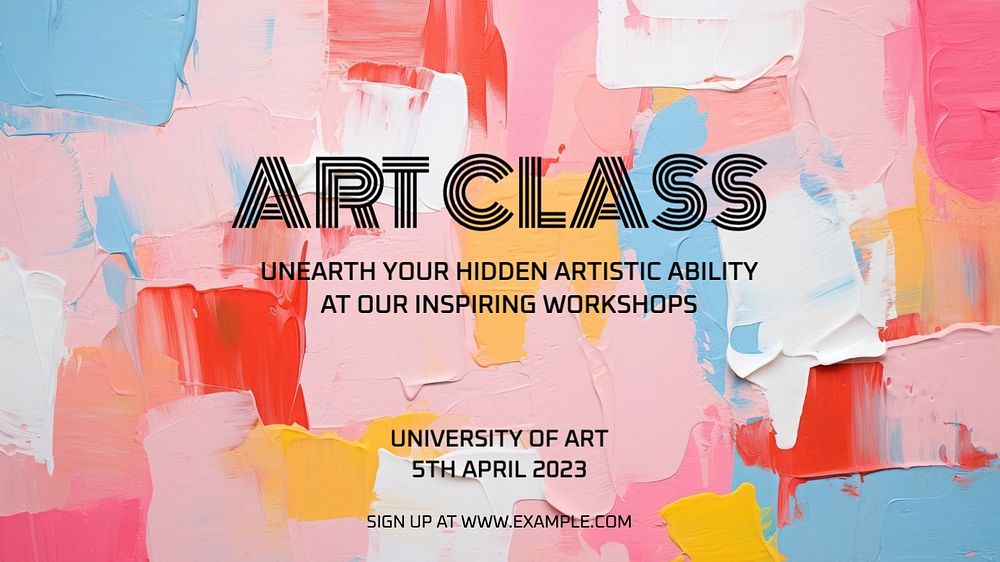 Art class blog banner template, editable text