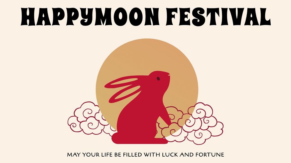 Moon festival blog banner template, editable text