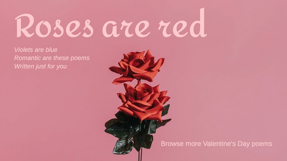 Valentine's poems blog banner template, editable text