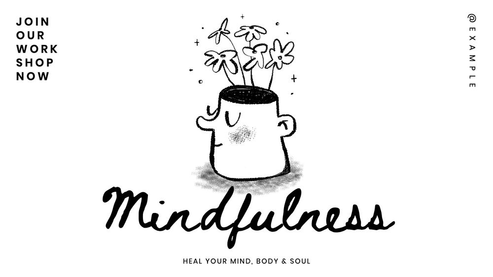 Mindfulness workshop blog banner template, editable text