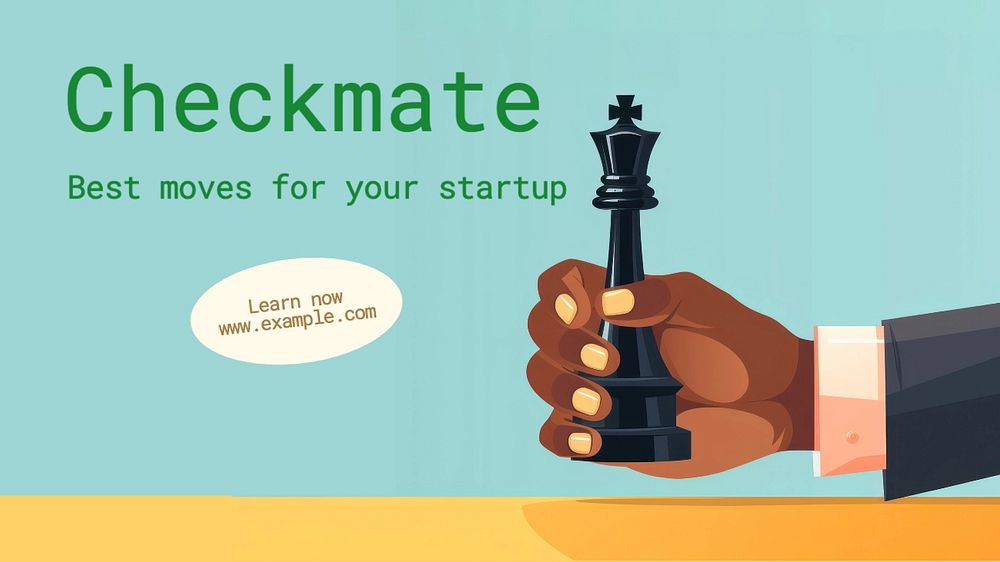 Startup checkmate blog banner template, editable text