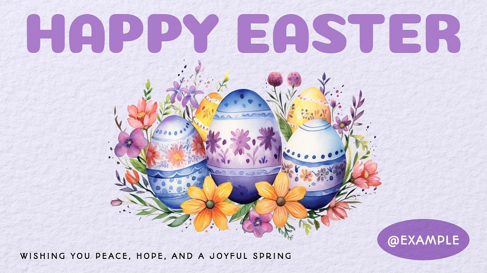 Happy Easter blog banner template, editable text