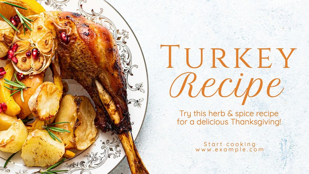 Turkey recipe blog banner template