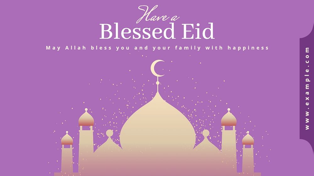 Have a blessed Eid blog banner template, editable text