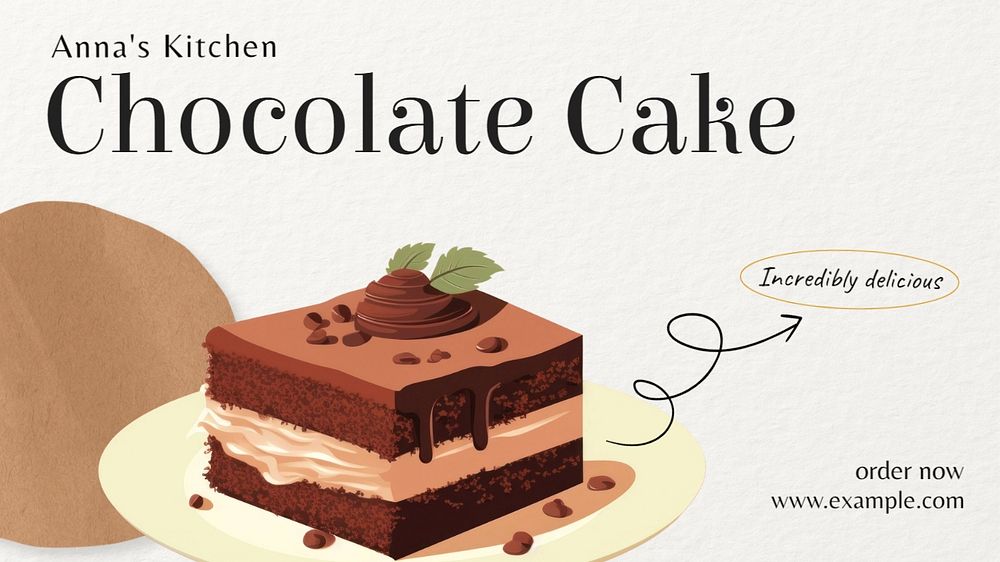 Chocolate cake blog banner template