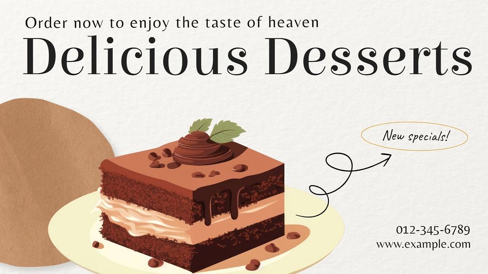 Delicious dessert blog banner template